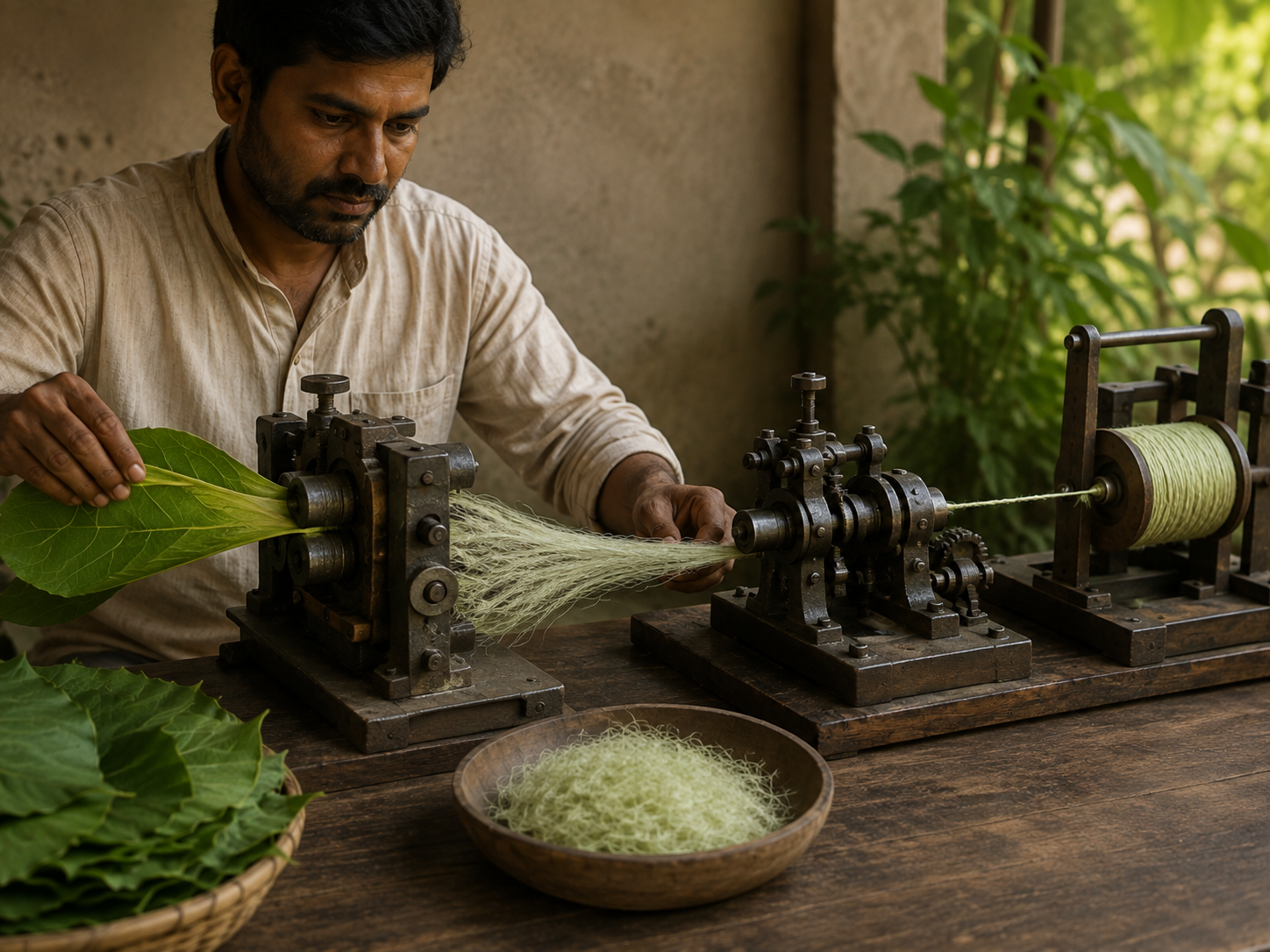 Plant-based material being sourced and processed