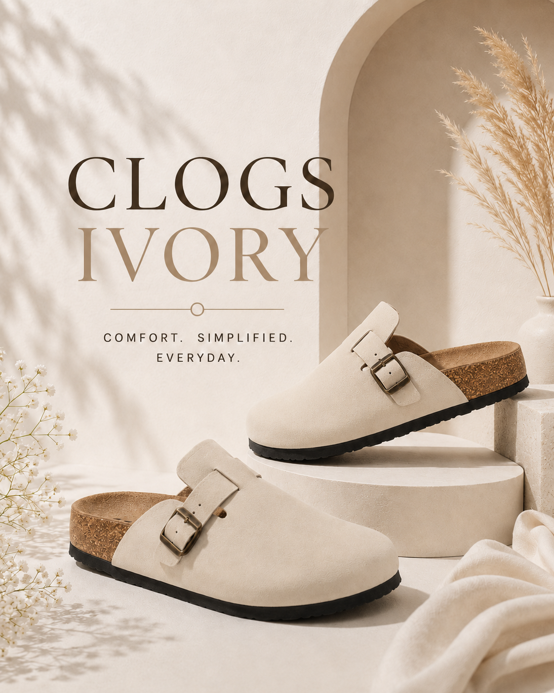 Men Clogs Ivory